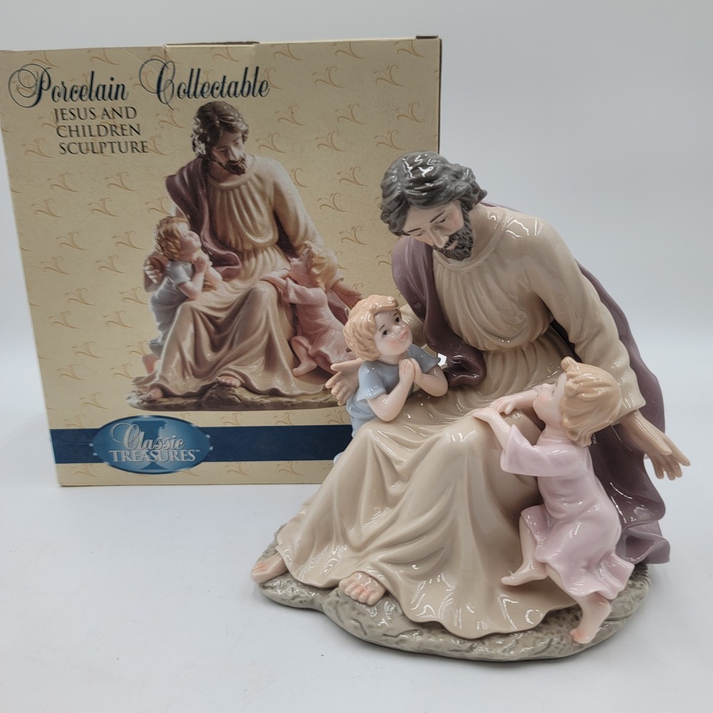 Classic Treasures Jesus and Children Porcelain Sculpture Figurine OWFIG218
